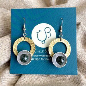 Chick Boss handmade modernist wearable sculpture earrings